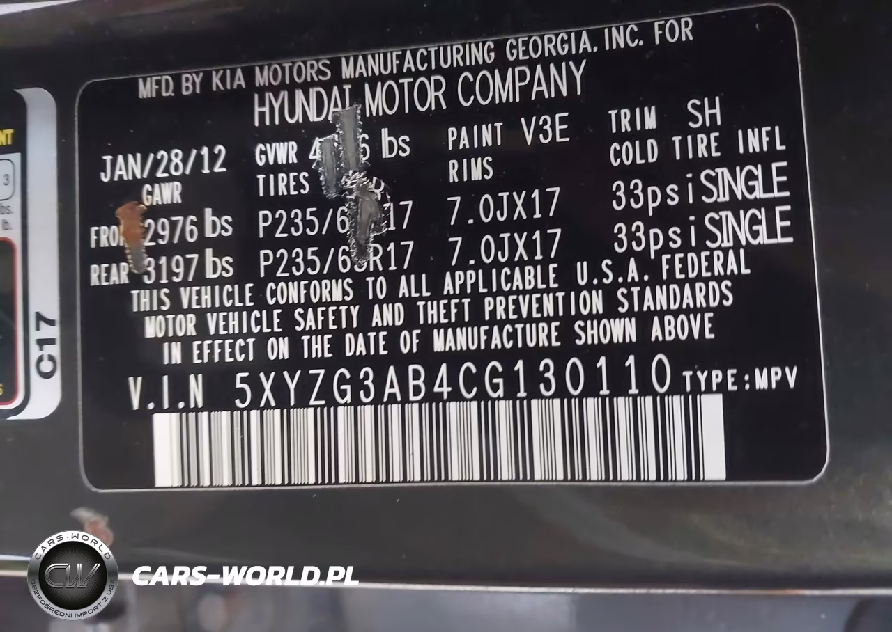 2012 Hyundai Santa Fe Gls VIN:5XYZG3AB4CG130110 - 9