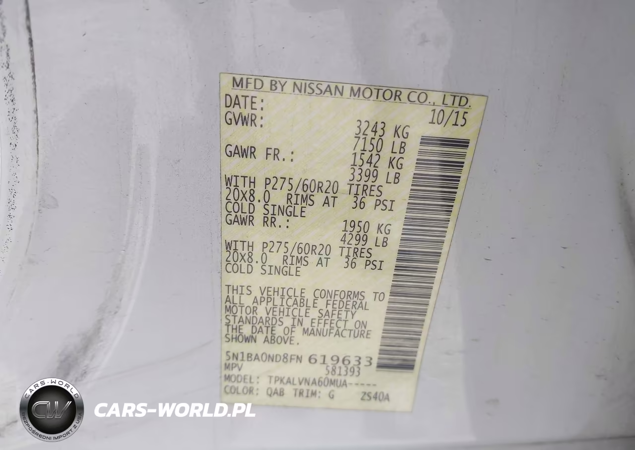 2015 Nissan Armada Sl VIN:5N1BA0ND8FN619633 - 9
