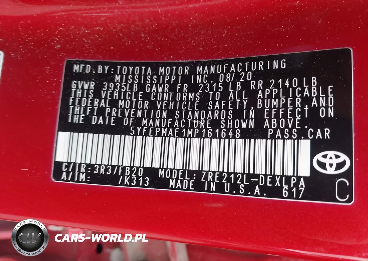 2021 Toyota Corolla Le VIN:5YFEPMAE1MP161648 - 9