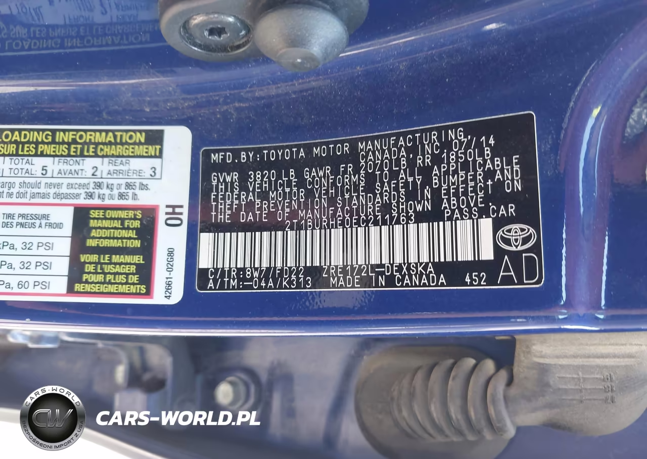 2014 Toyota Corolla S Plus VIN:2T1BURHE0EC211763 - 9