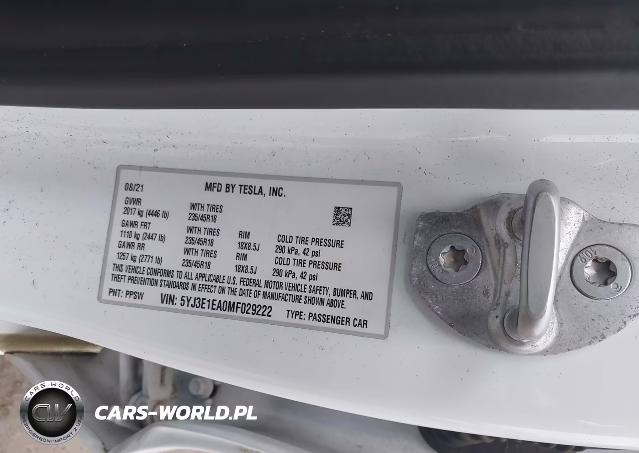 2021 Tesla Model 3 Standard Range Plus Rear-Wheel Drive VIN:5YJ3E1EA0MF029222 - 8