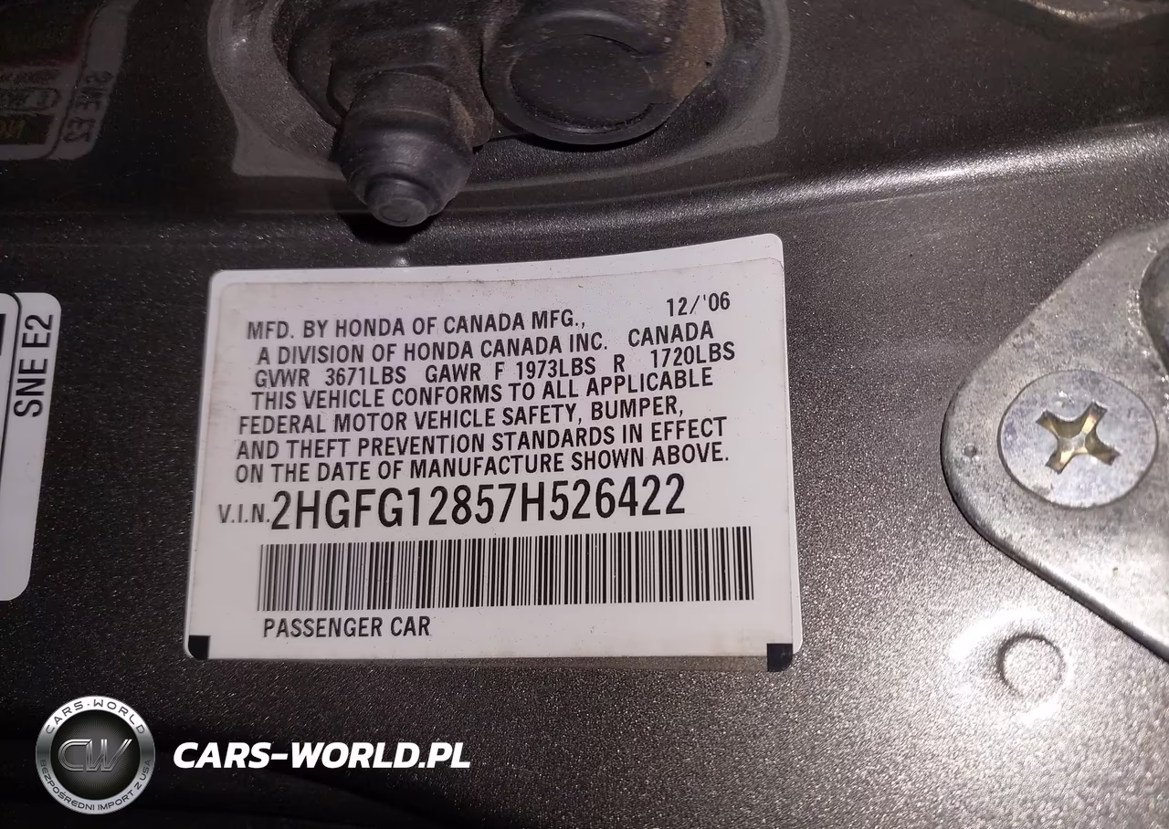 2007 Honda Civic Ex VIN:2HGFG12857H526422 - 9