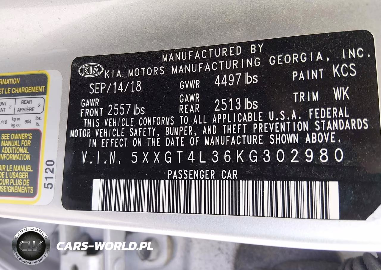 2019 Kia Optima Lx VIN:5XXGT4L36KG302980 - 9