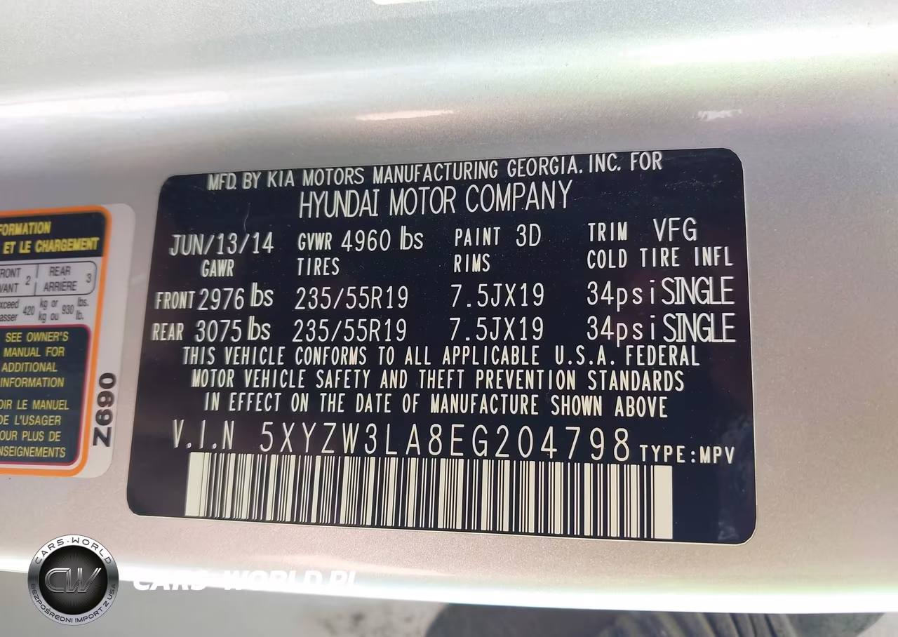 2014 Hyundai Santa Fe Sport 2.0L Turbo VIN:5XYZW3LA8EG204798 - 9