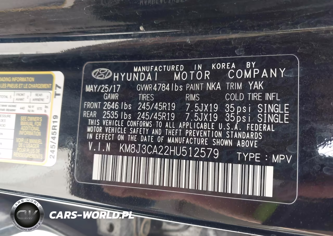 2017 Hyundai Tucson Limited VIN:KM8J3CA22HU512579 - 9