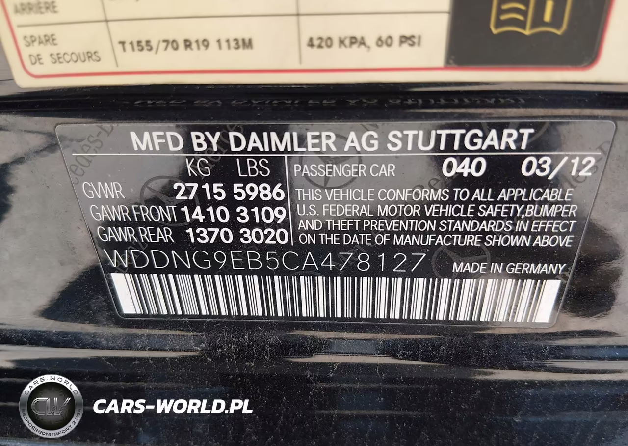 2012 Mercedes-Benz S 550 4Matic VIN:WDDNG9EB5CA478127 - 9