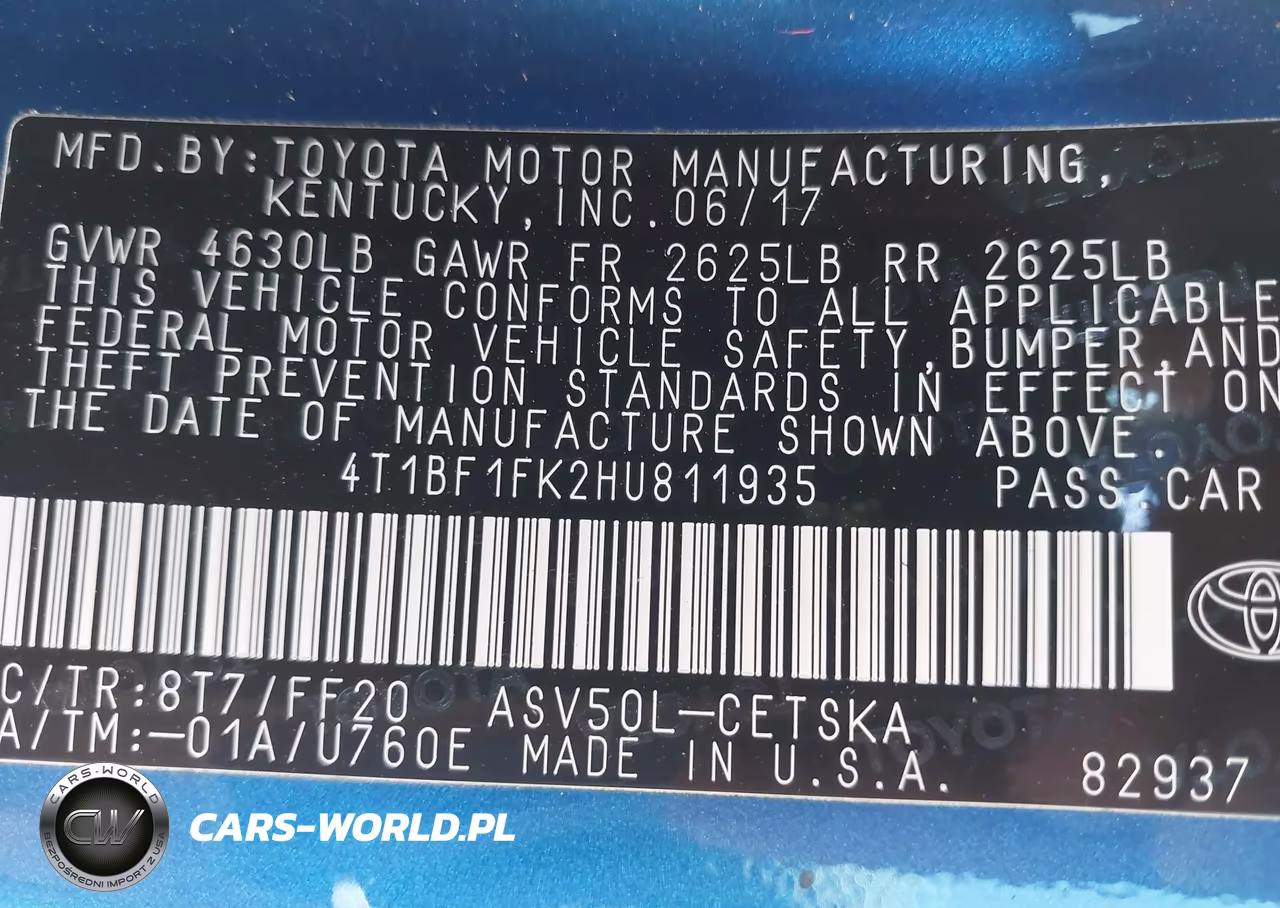 2017 Toyota Camry Se VIN:4T1BF1FK2HU811935 - 9