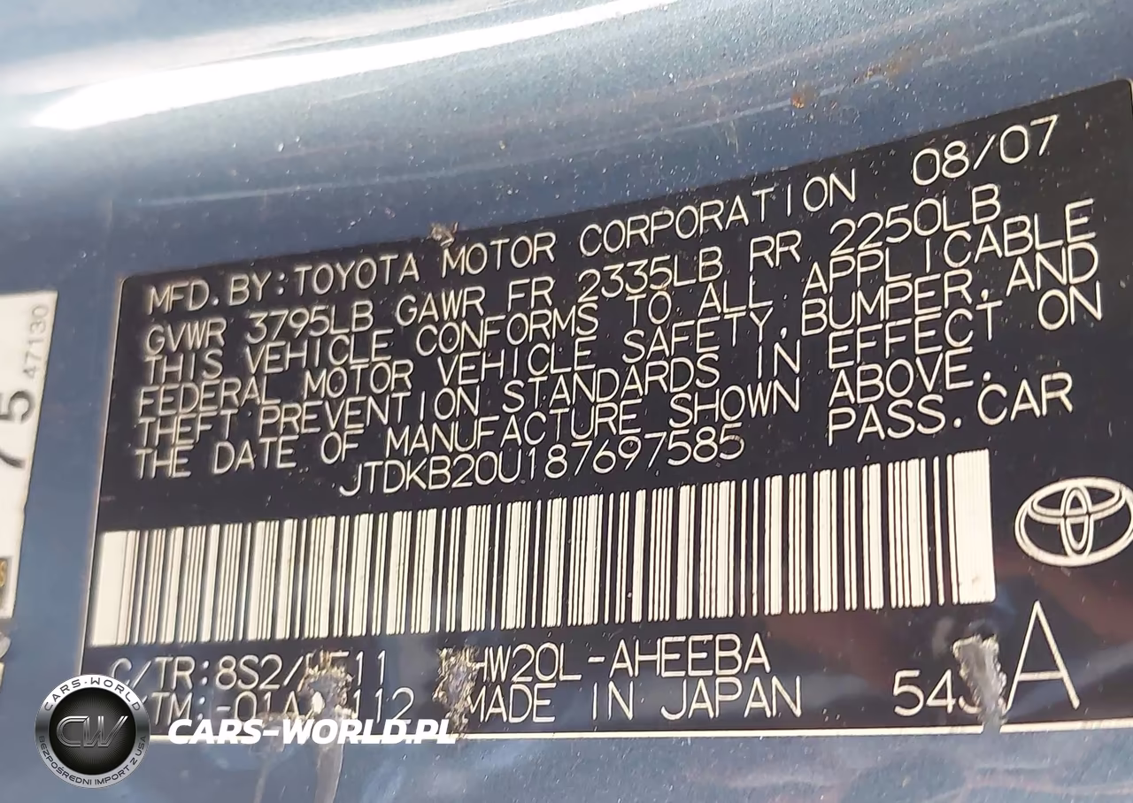 2008 Toyota Prius VIN:JTDKB20U187697585 - 9