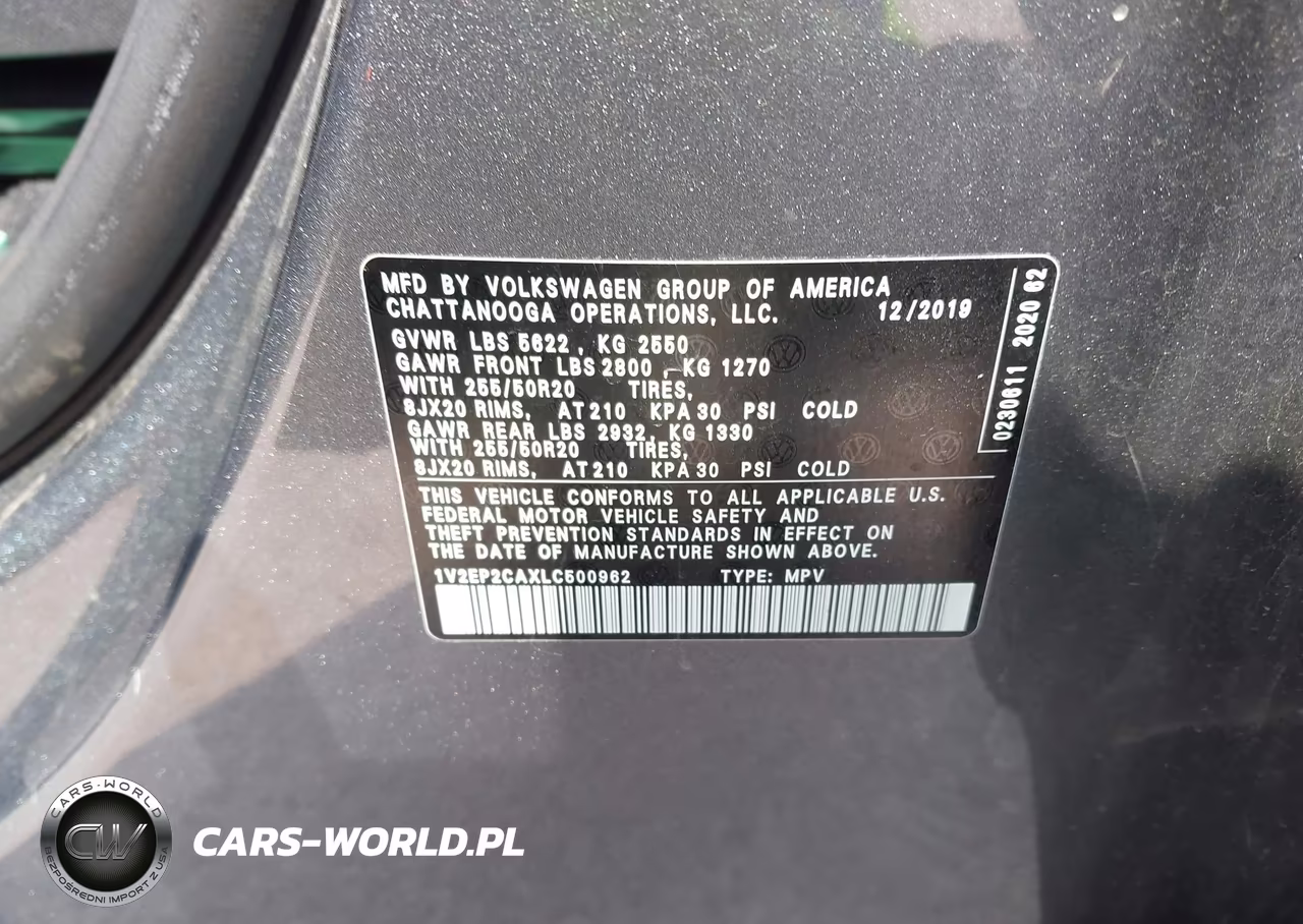 2020 Volkswagen Atlas 2.0T Sel VIN:1V2EP2CAXLC500962 - 9