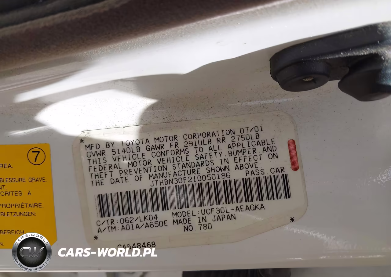 2001 Lexus Ls 430 VIN:JTHBN30F210050186 - 8