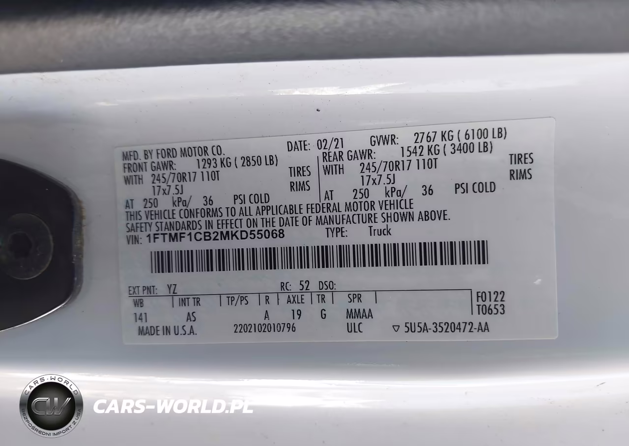2021 Ford F-150 Xl VIN:1FTMF1CB2MKD55068 - 9