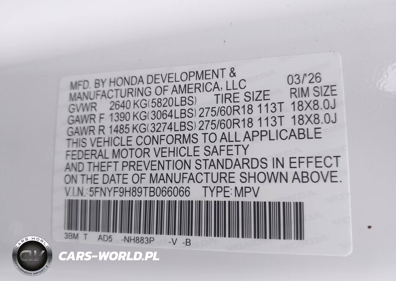 2026 Honda Passport VIN:5FNYF9H89TB066066 - 9