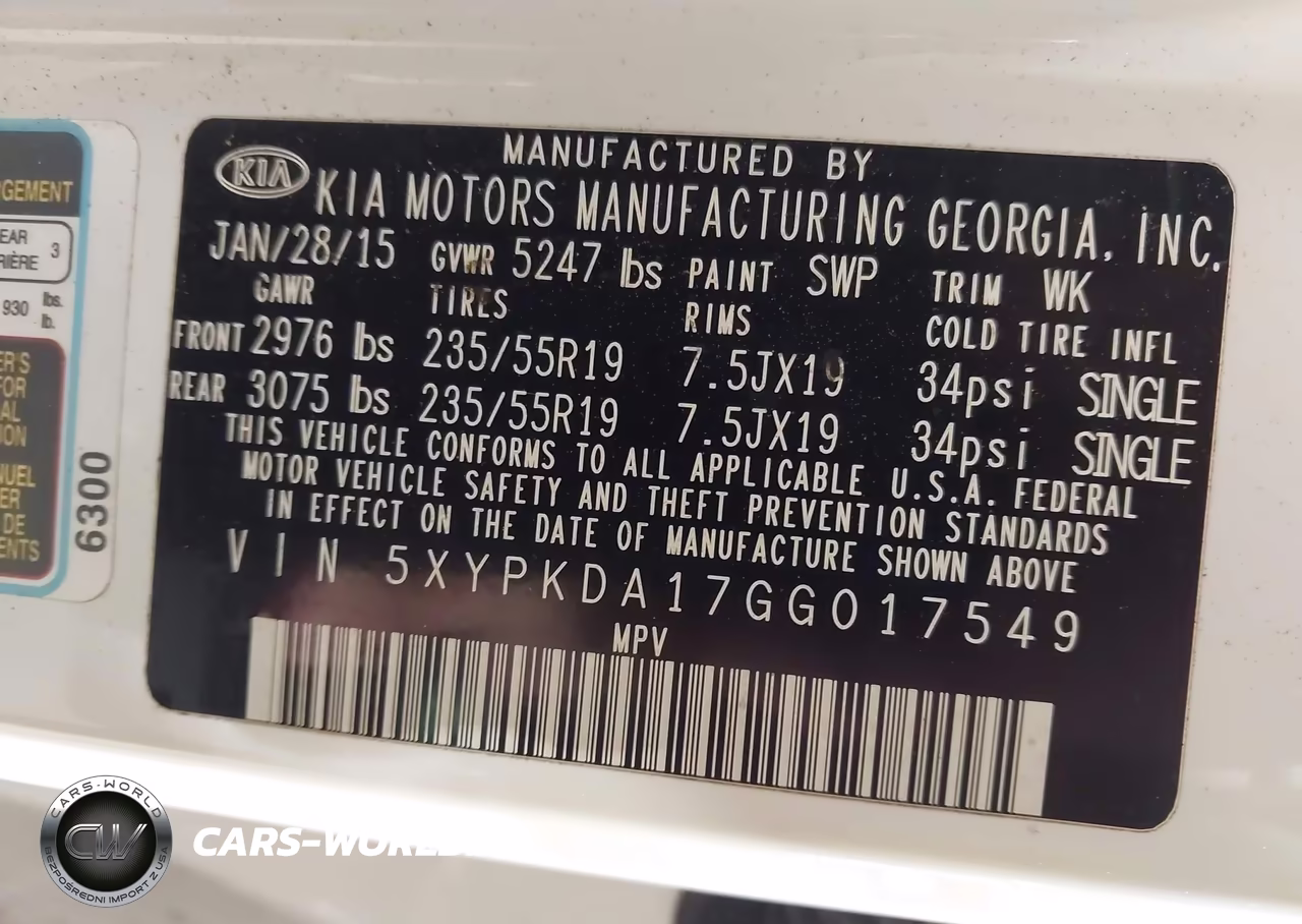 2016 Kia Sorento 2.0T Sxl VIN:5XYPKDA17GG017549 - 9