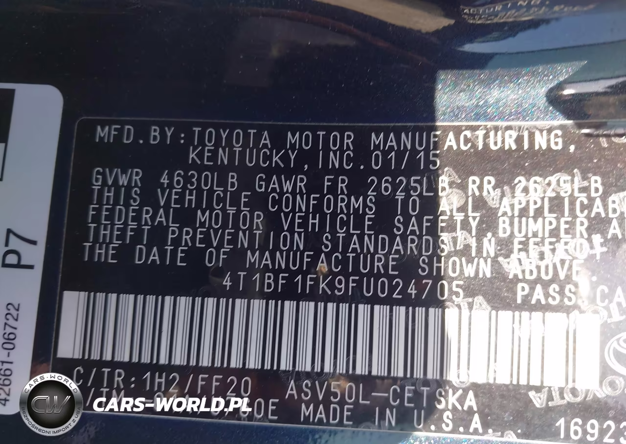 2015 Toyota Camry Se VIN:4T1BF1FK9FU024705 - 9
