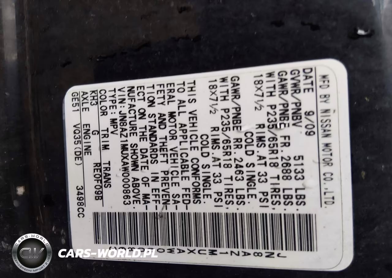 2010 Nissan Murano S VIN:JN8AZ1MUXAW000863 - 9