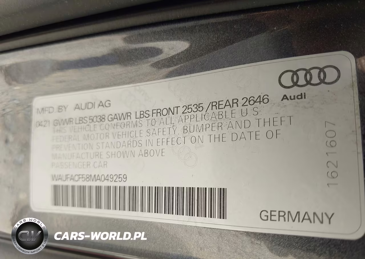 2021 Audi A5 Sportback Premium Plus 45 Tfsi Quattro S Tronic VIN:WAUFACF58MA049259 - 9