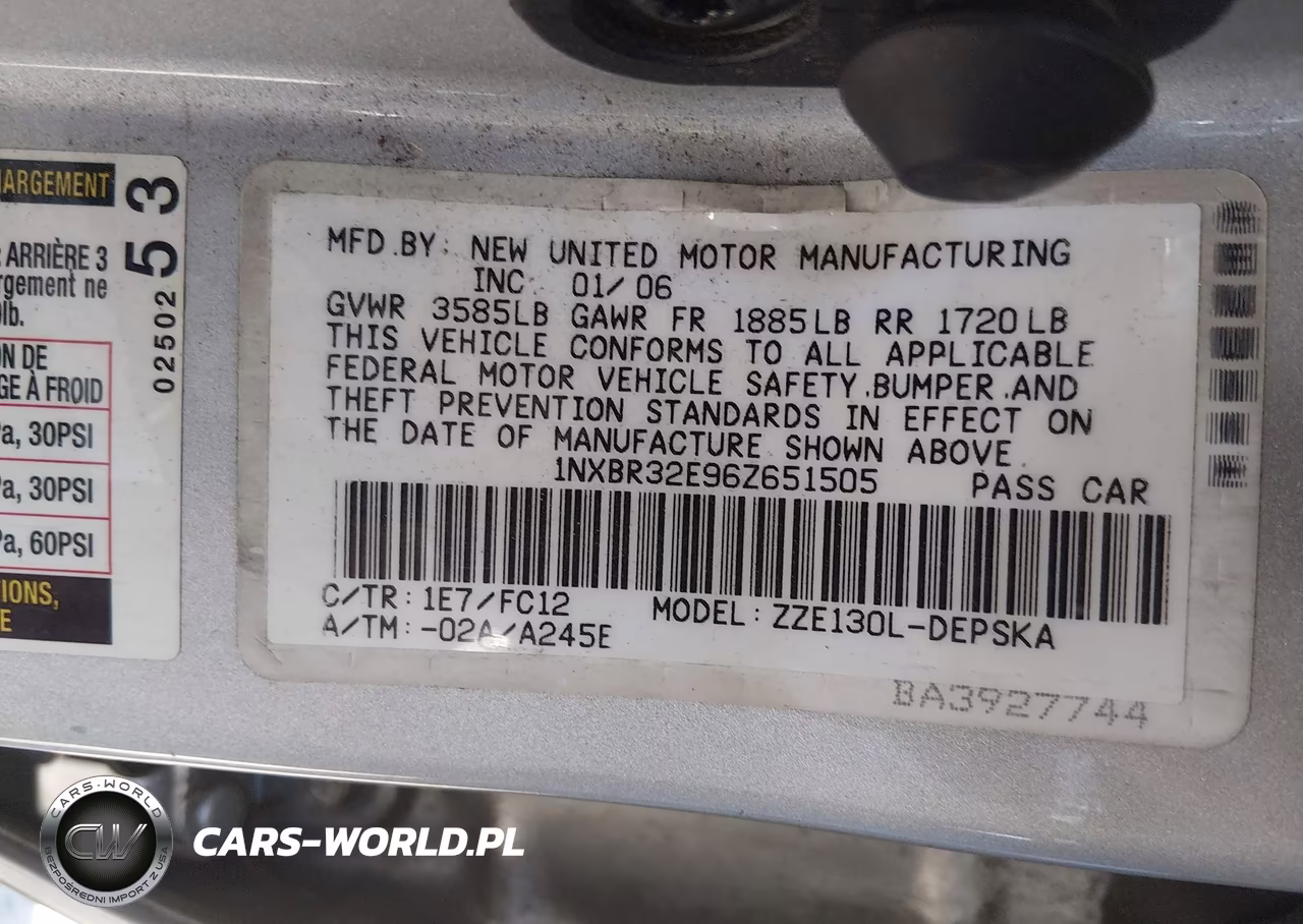 2006 Toyota Corolla Ce-Le-S VIN:1NXBR32E96Z651505 - 9