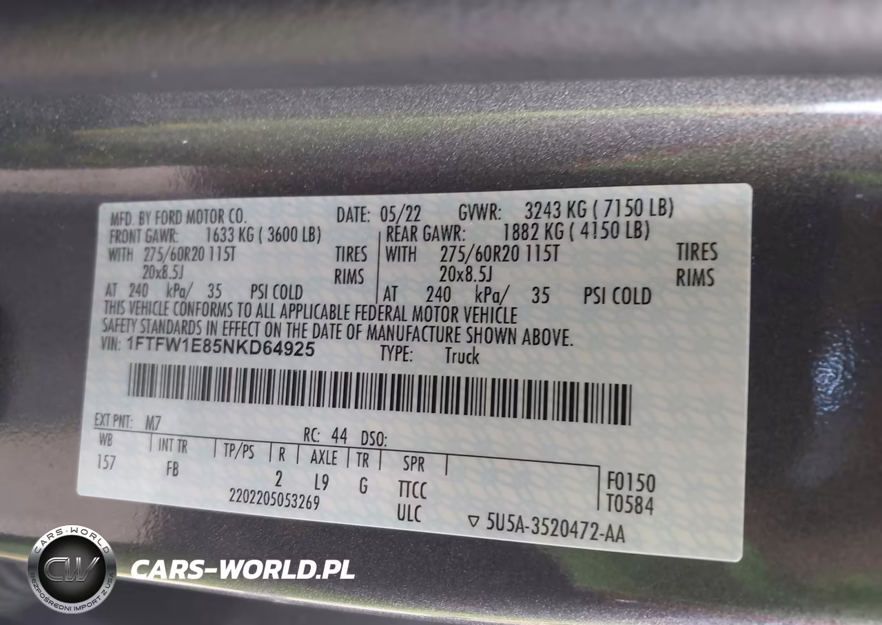 2022 Ford F-150 Xlt VIN:1FTFW1E85NKD64925 - 9