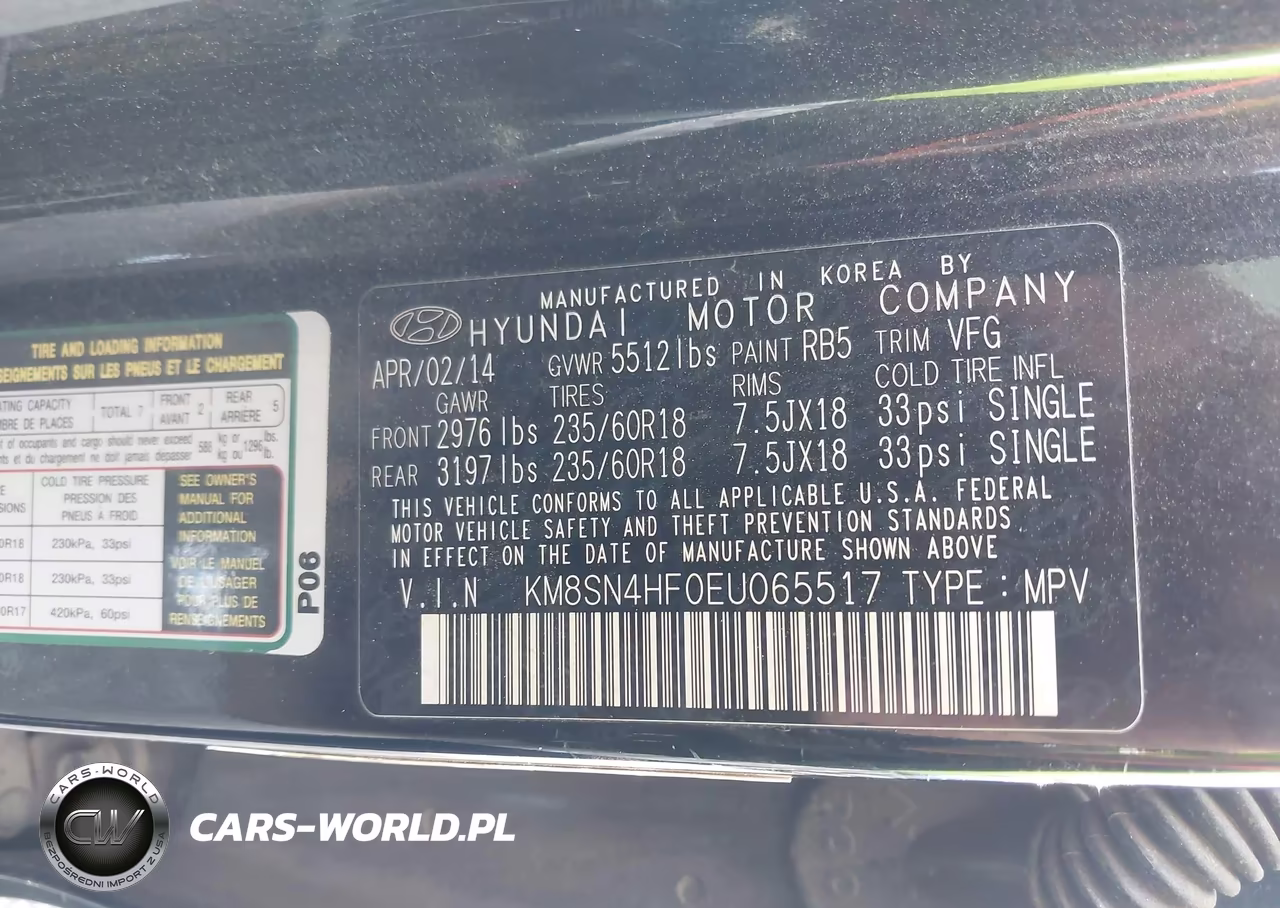 2014 Hyundai Santa Fe Gls VIN:KM8SN4HF0EU065517 - 9