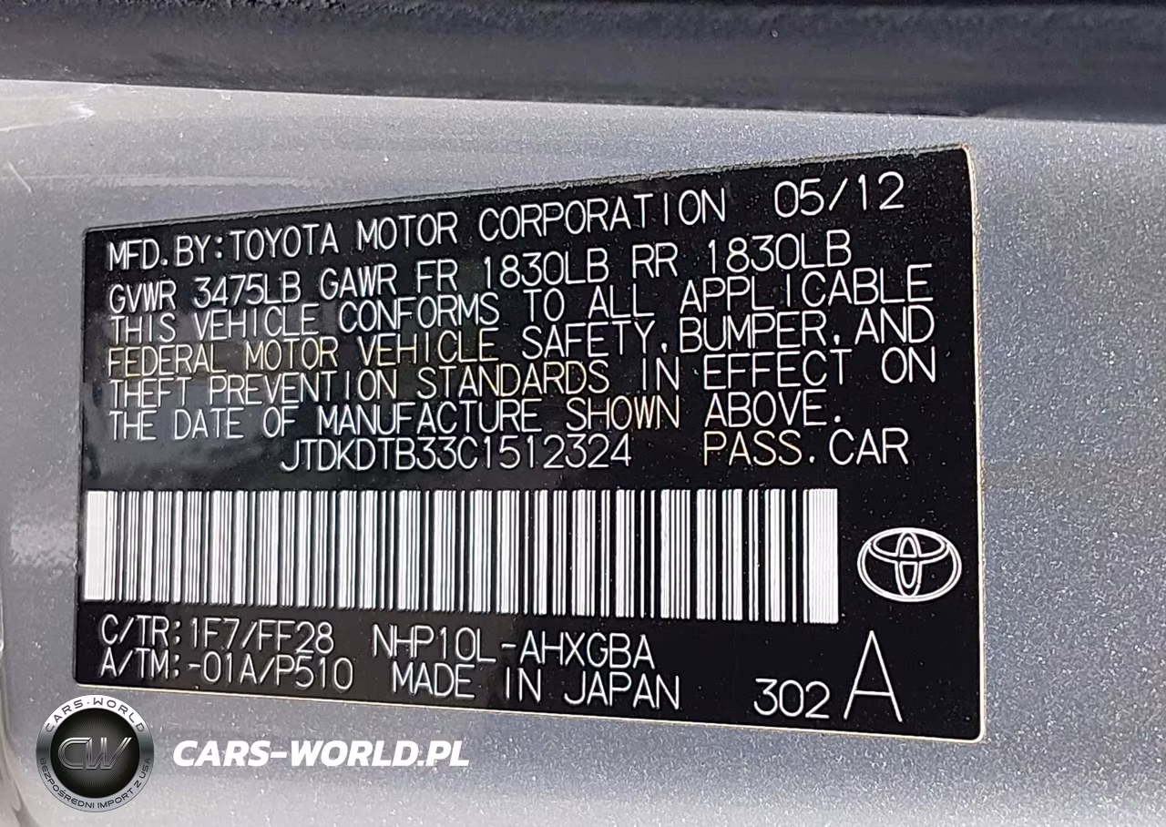 2012 Toyota Prius C Three VIN:JTDKDTB33C1512324 - 9
