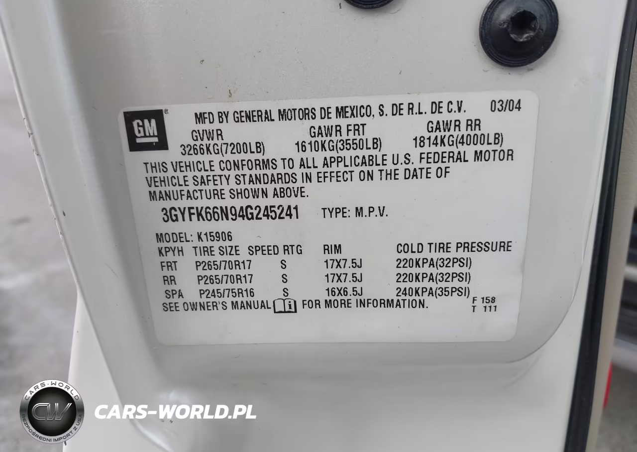2004 Cadillac Escalade Esv Standard VIN:3GYFK66N94G245241 - 9