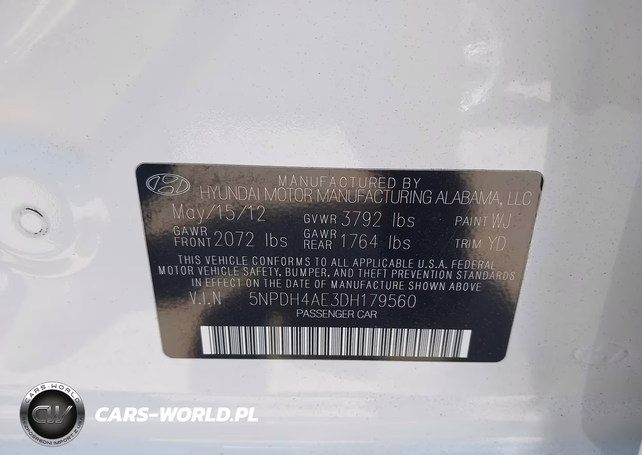 2013 Hyundai Elantra Gls VIN:5NPDH4AE3DH179560 - 9