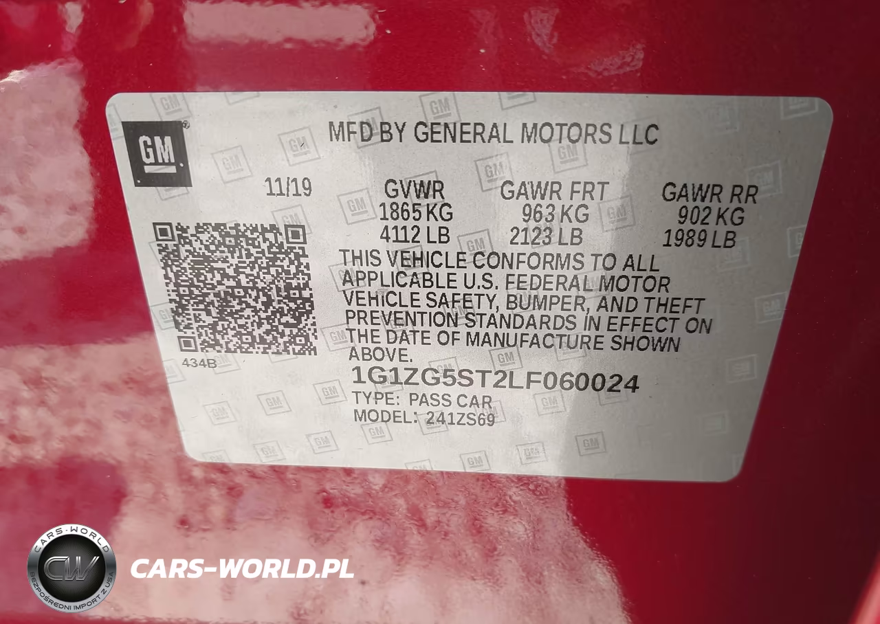 2020 Chevrolet Malibu Rs VIN:1G1ZG5ST2LF060024 - 9