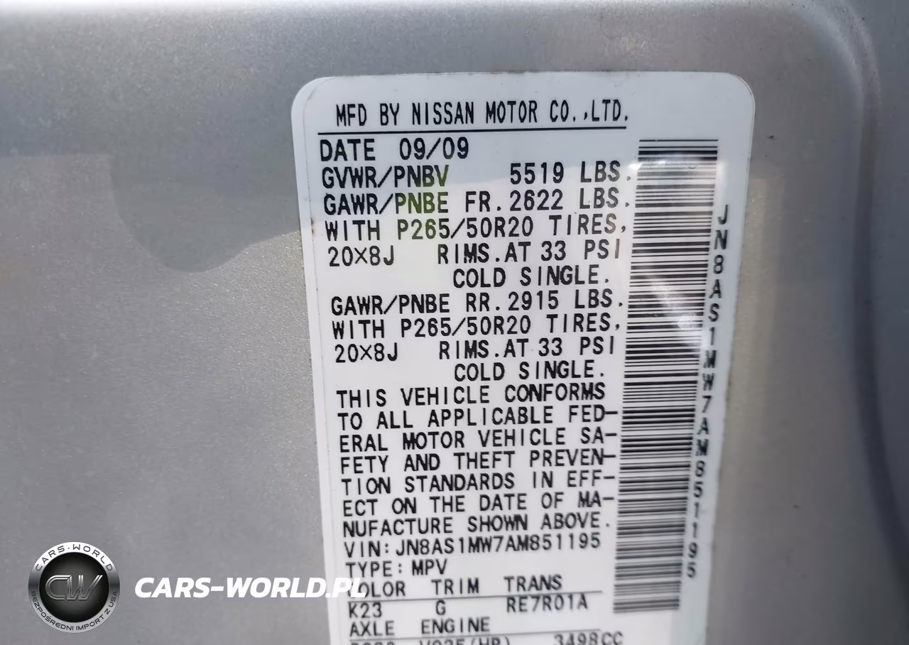 2010 Infiniti Fx35 VIN:JN8AS1MW7AM851195 - 9