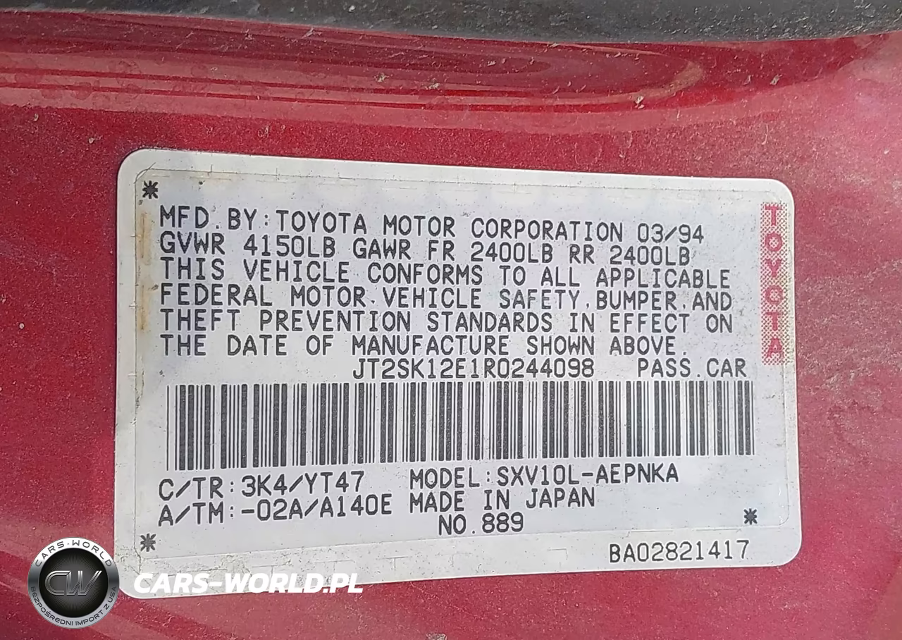 1994 Toyota Camry Le VIN:JT2SK12E1R0244098 - 9