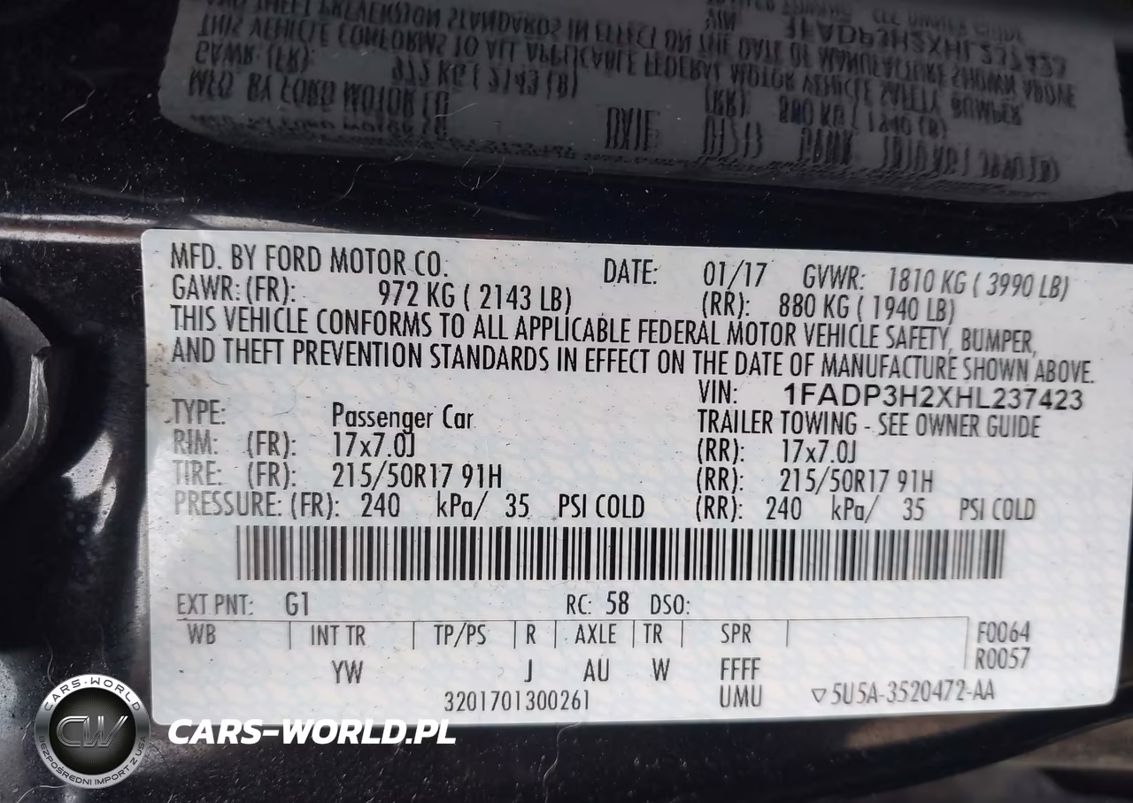 2017 Ford Focus Sel VIN:1FADP3H2XHL237423 - 9