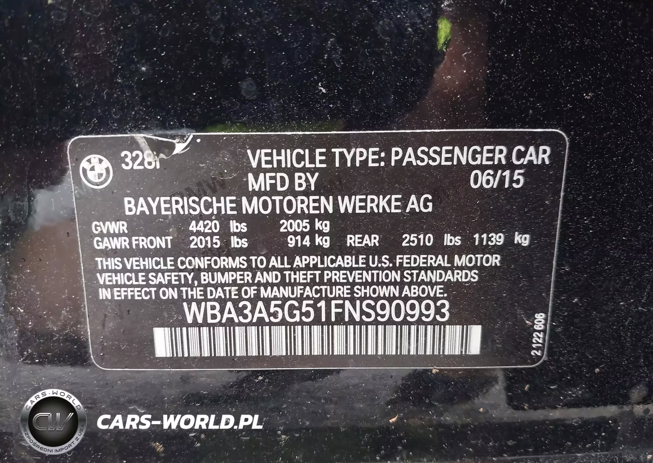 2015 BMW 328I VIN:WBA3A5G51FNS90993 - 9