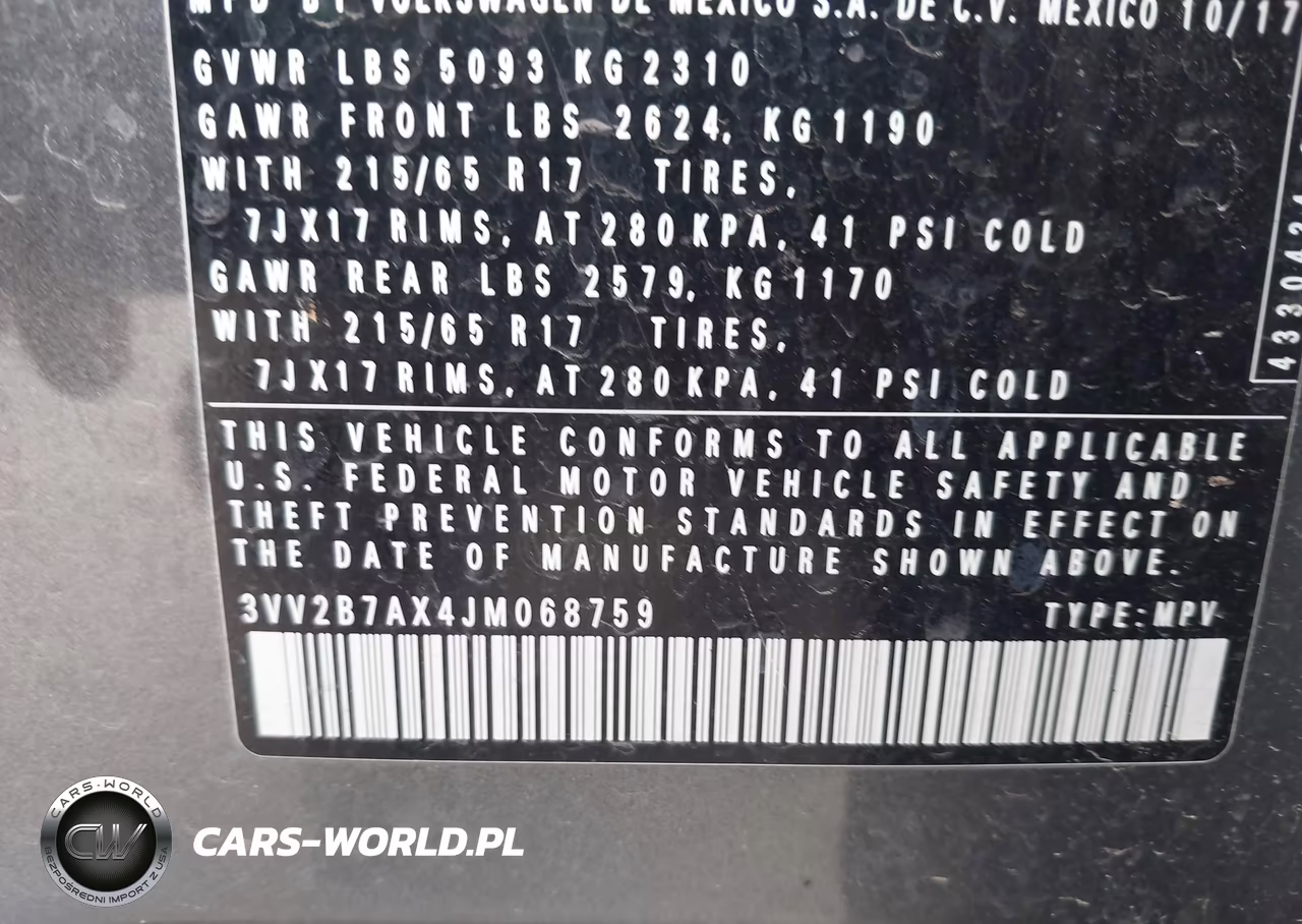 2018 Volkswagen Tiguan 2.0T Se-2.0T Sel VIN:3VV2B7AX4JM068759 - 9