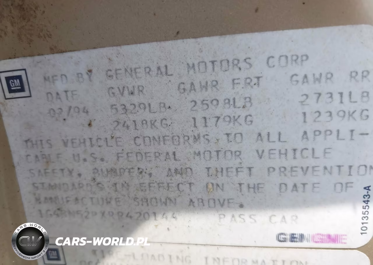 1994 Buick Roadmaster VIN:1G4BN52PXRR420144 - 9