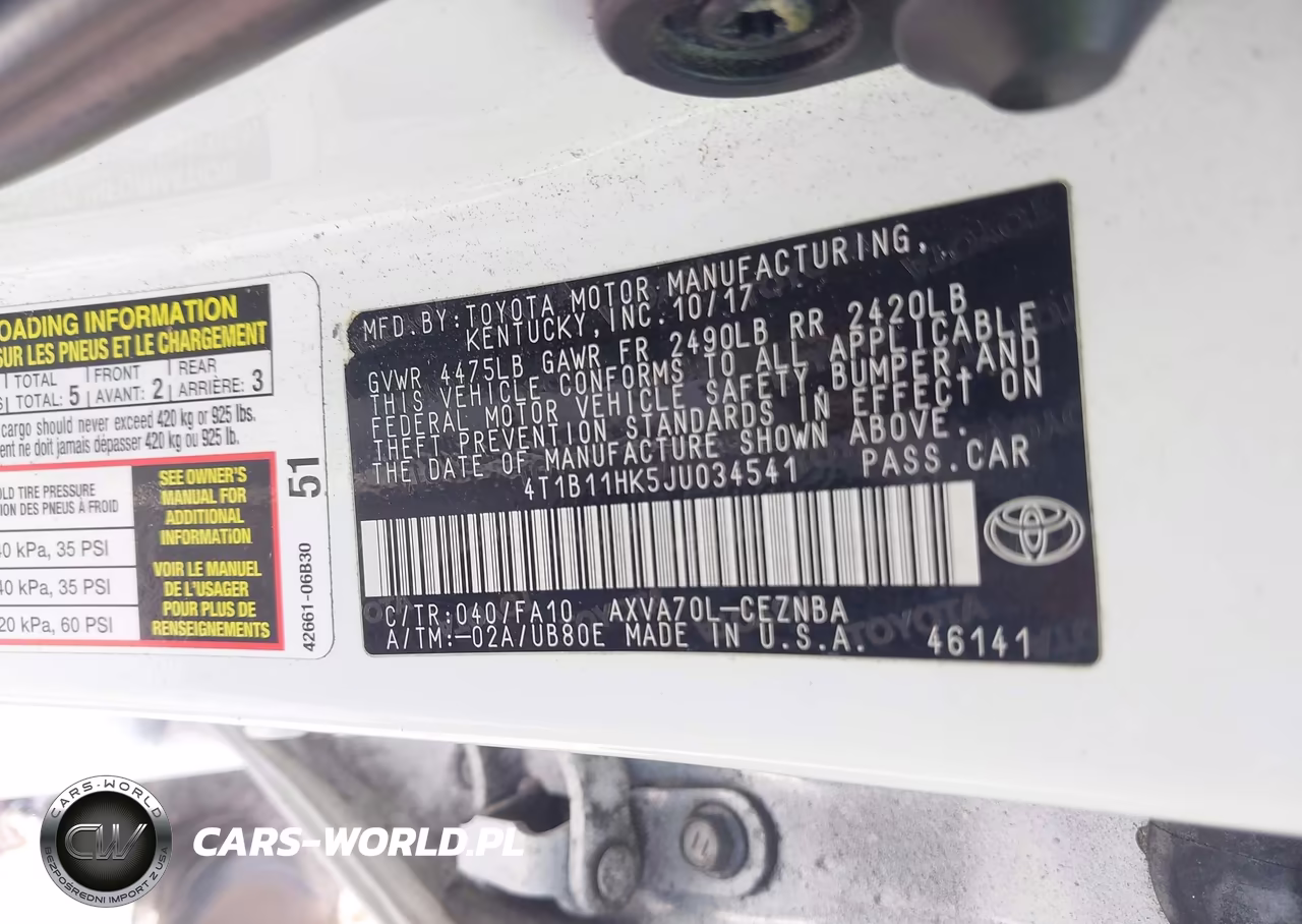 2018 Toyota Camry Le VIN:4T1B11HK5JU034541 - 9