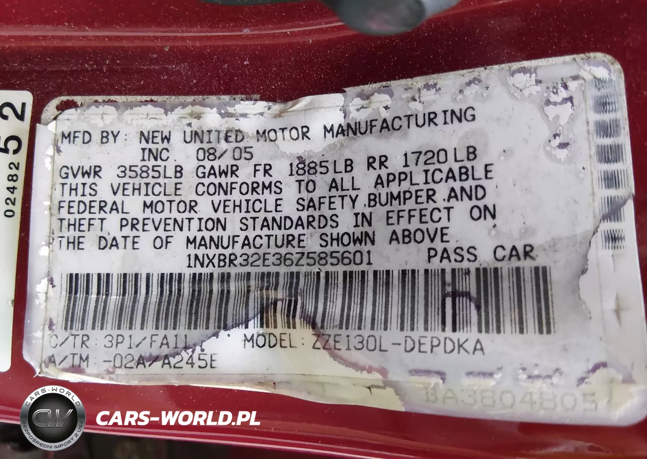 2006 Toyota Corolla Ce VIN:1NXBR32E36Z585601 - 9