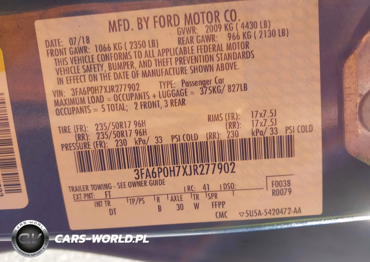 2018 Ford Fusion Se VIN:3FA6P0H7XJR277902 - 9