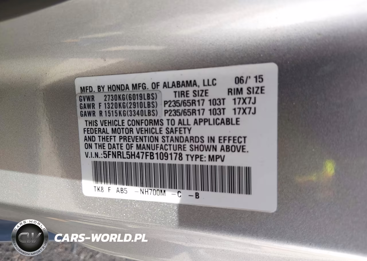 2015 Honda Odyssey Ex VIN:5FNRL5H47FB109178 - 9