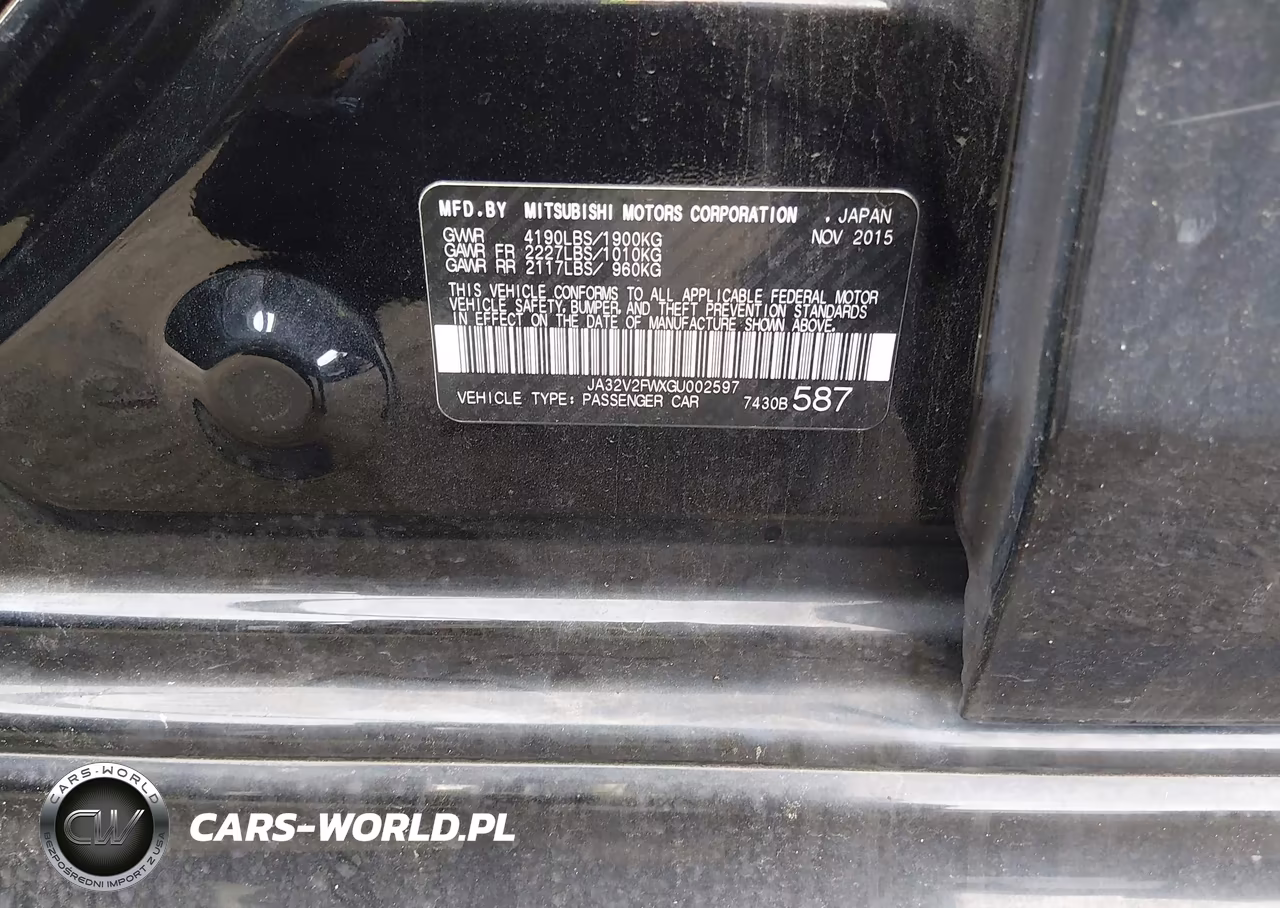 2016 Mitsubishi Lancer Es VIN:JA32V2FWXGU002597 - 9
