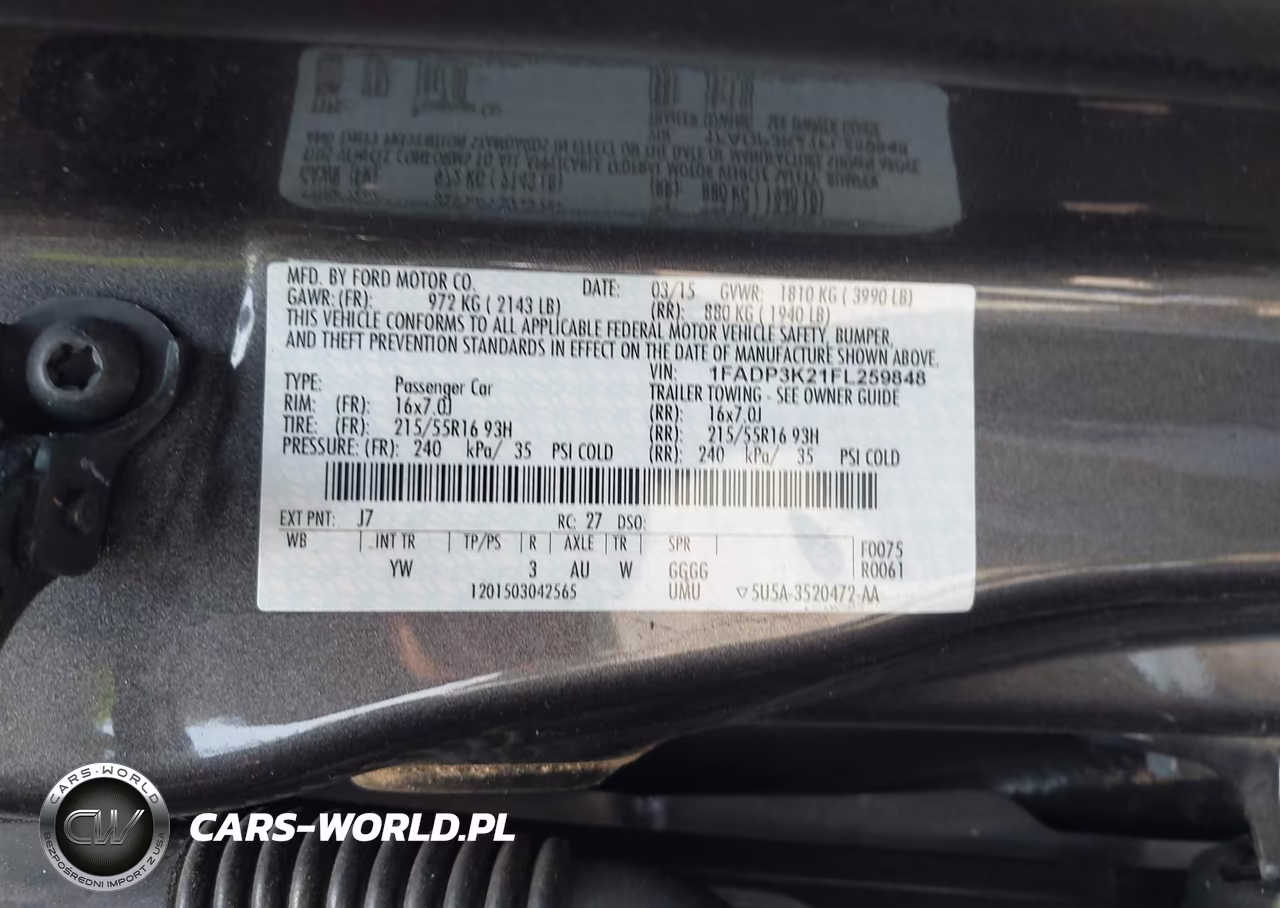 2015 Ford Focus Se VIN:1FADP3K21FL259848 - 9