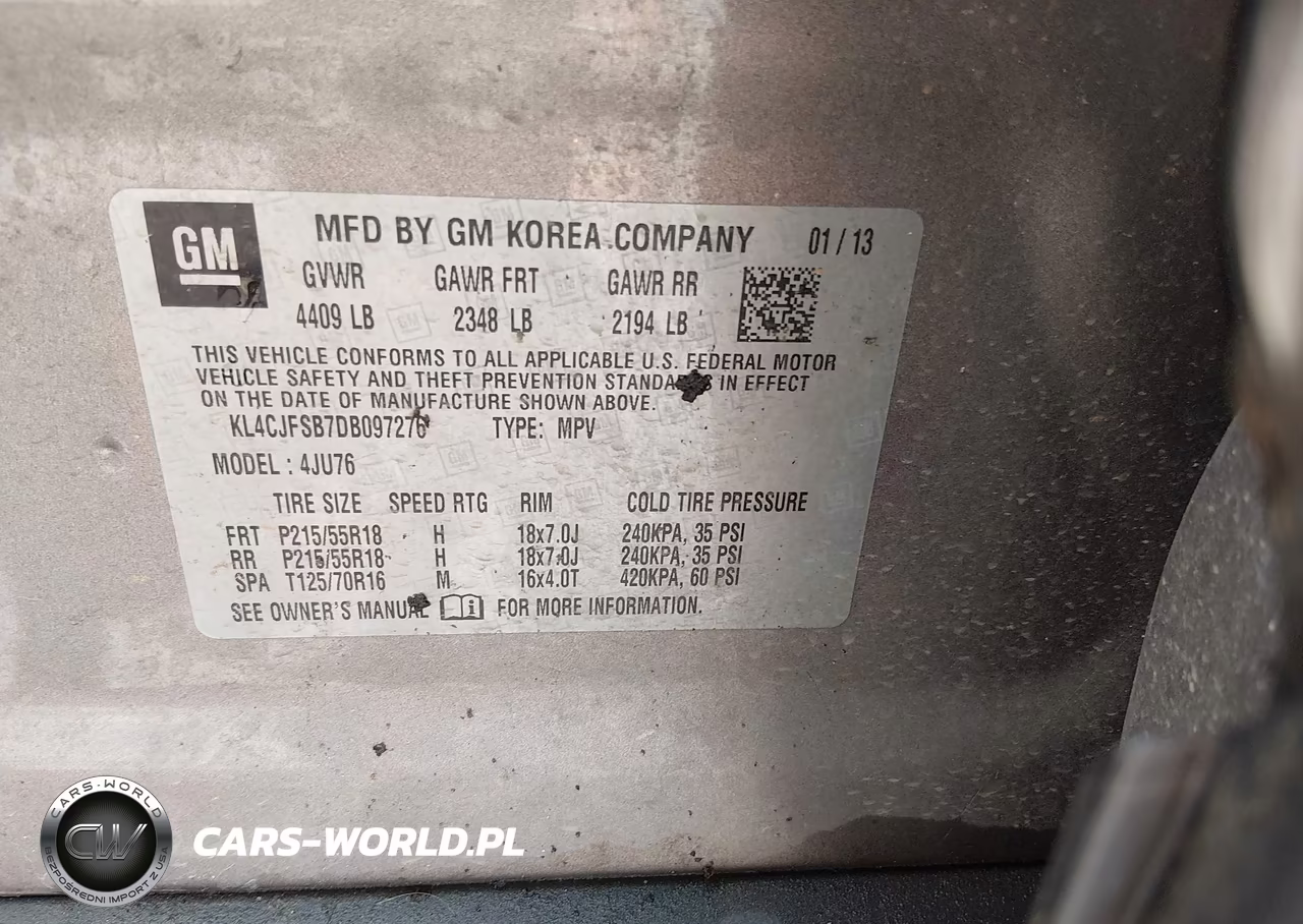 2013 Buick Encore Convenience VIN:KL4CJFSB7DB097276 - 9