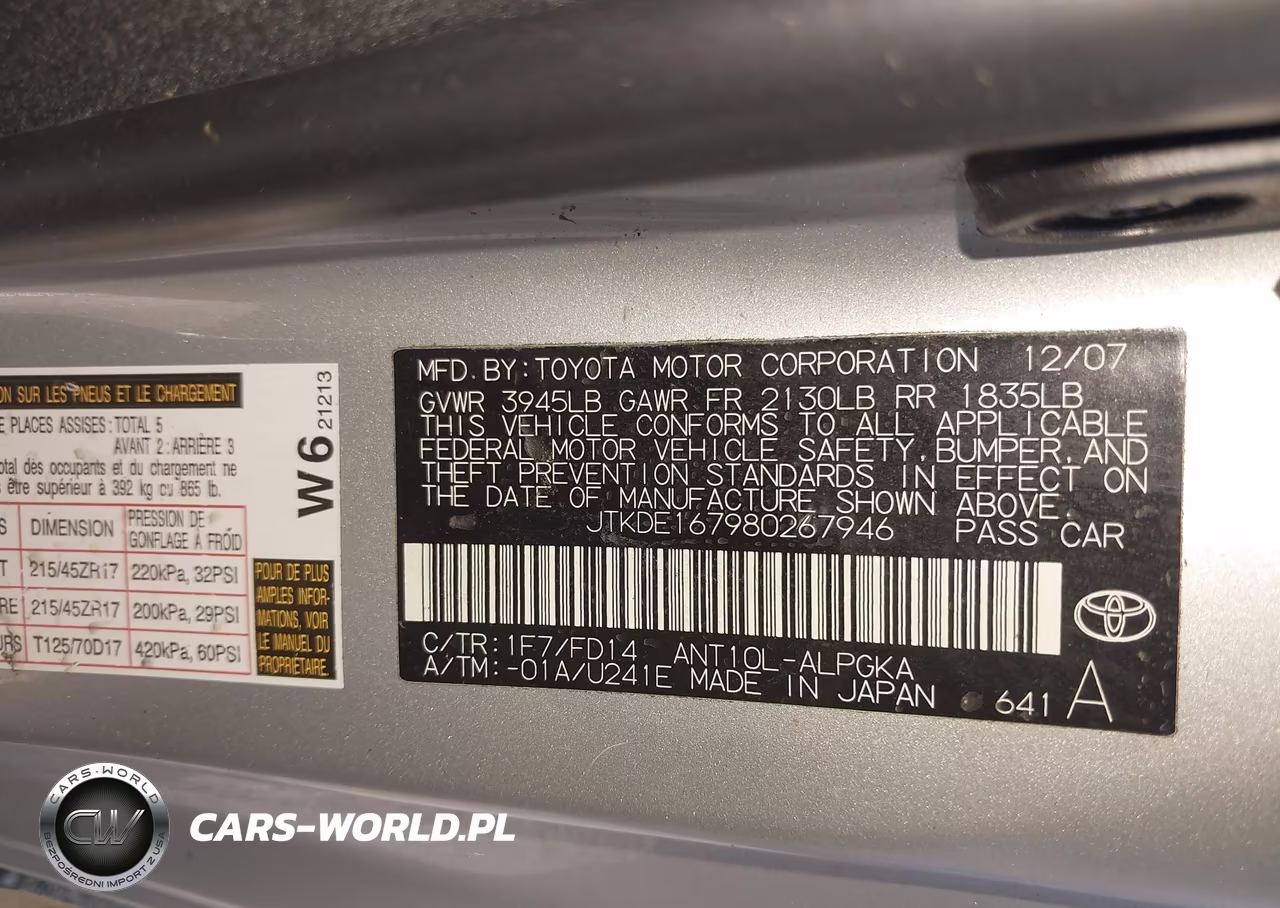 2008 Scion Tc VIN:JTKDE167980267946 - 9