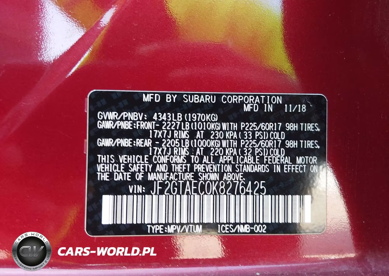 2019 Subaru Crosstrek 2.0I Premium VIN:JF2GTAEC0K8276425 - 9