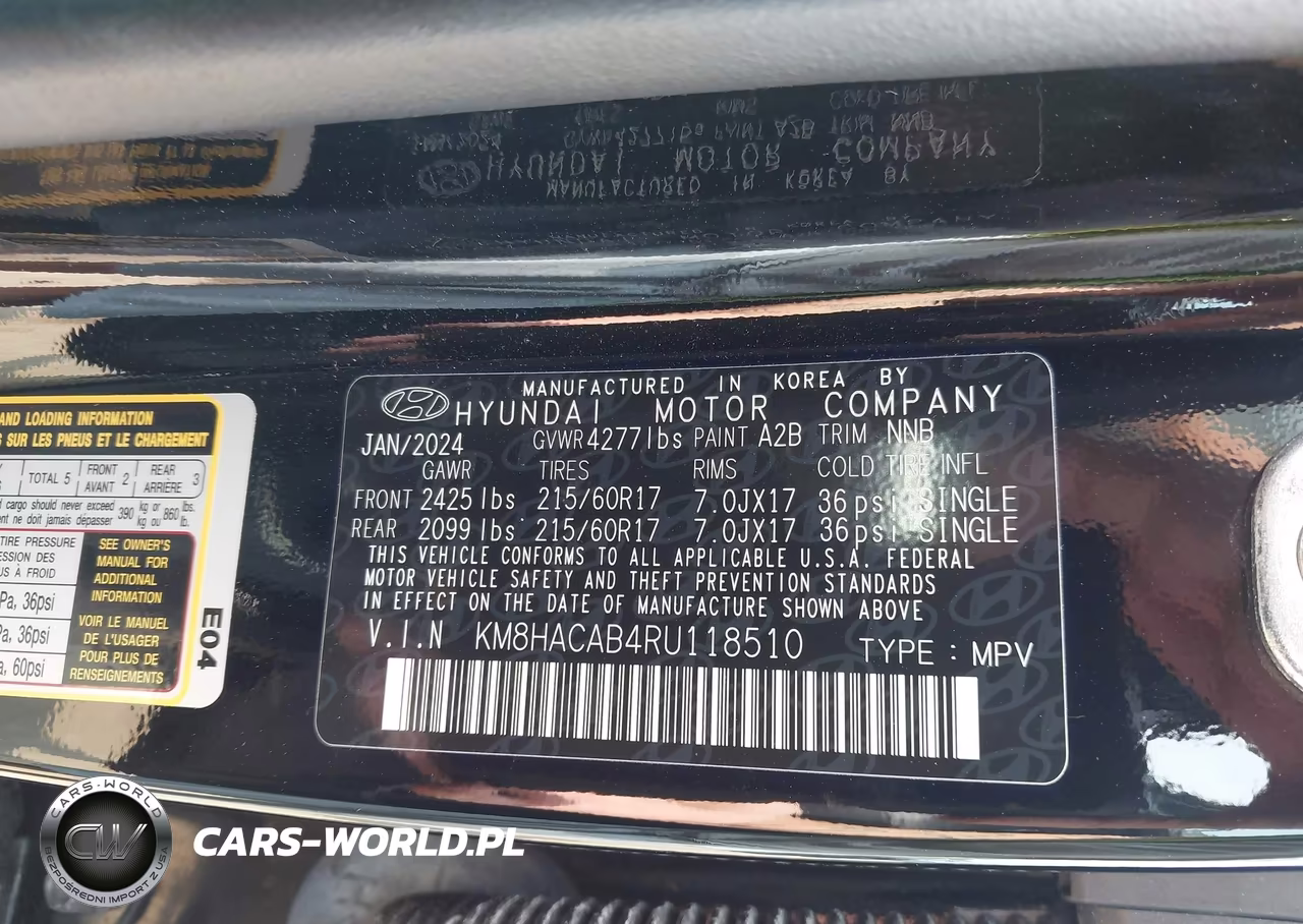 2024 Hyundai Kona Se VIN:KM8HACAB4RU118510 - 9