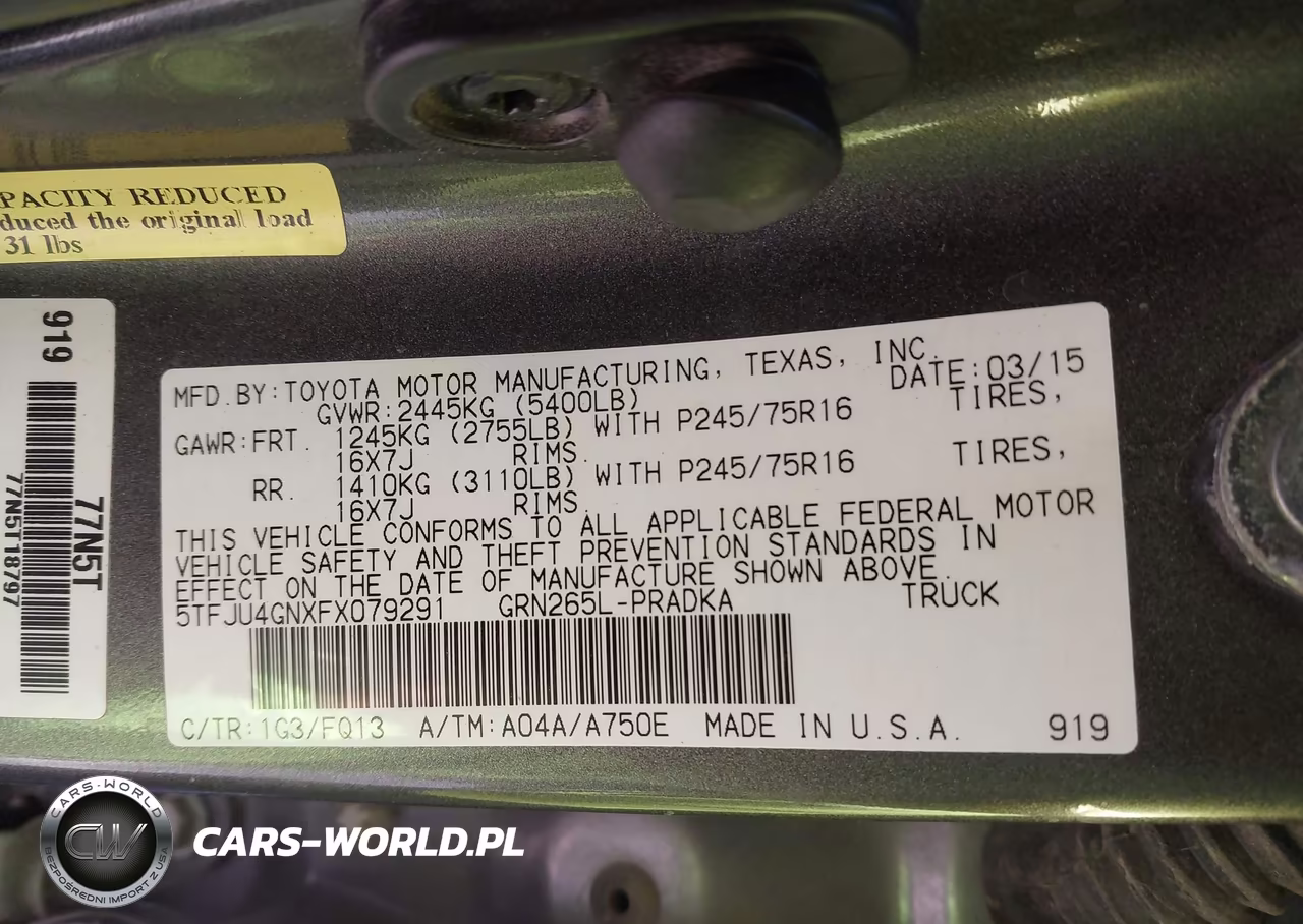 2015 Toyota Tacoma Prerunner V6 VIN:5TFJU4GNXFX079291 - 9