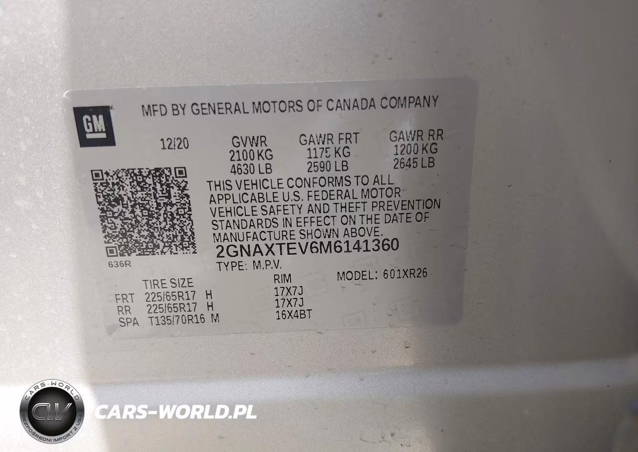 2021 Chevrolet Equinox Awd 2Fl VIN:2GNAXTEV6M6141360 - 9