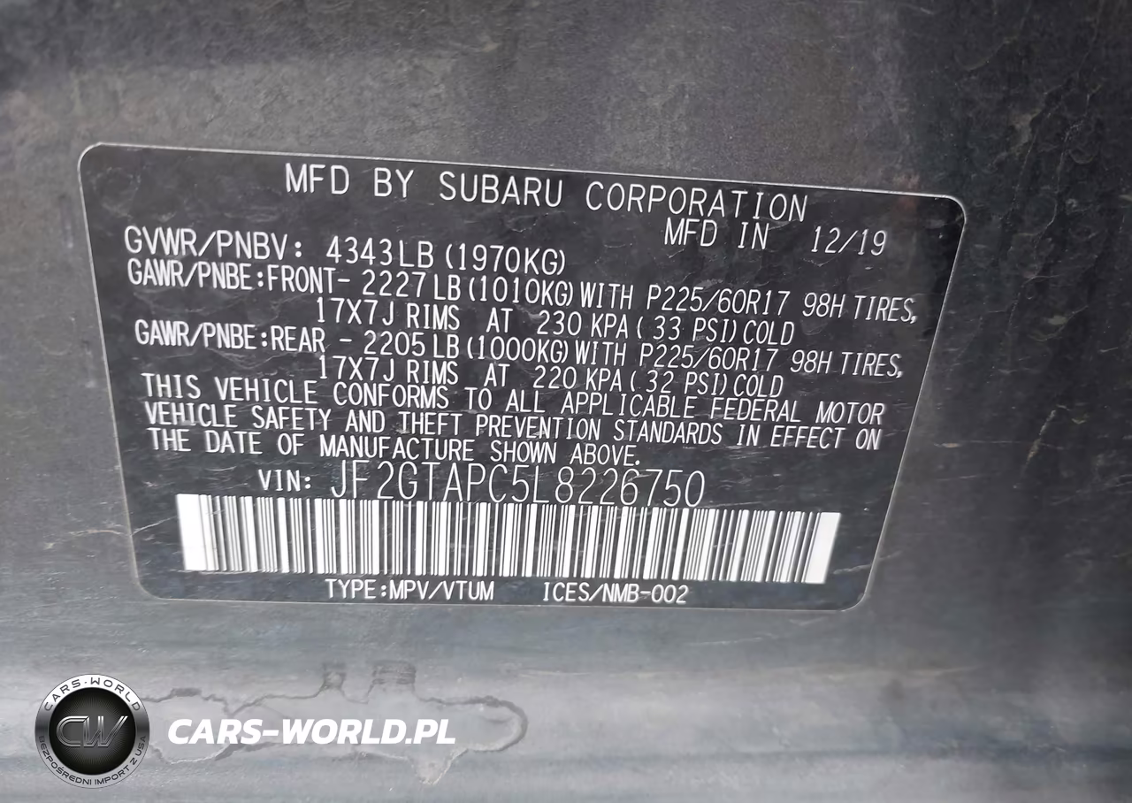 2020 Subaru Crosstrek Premium VIN:JF2GTAPC5L8226750 - 9