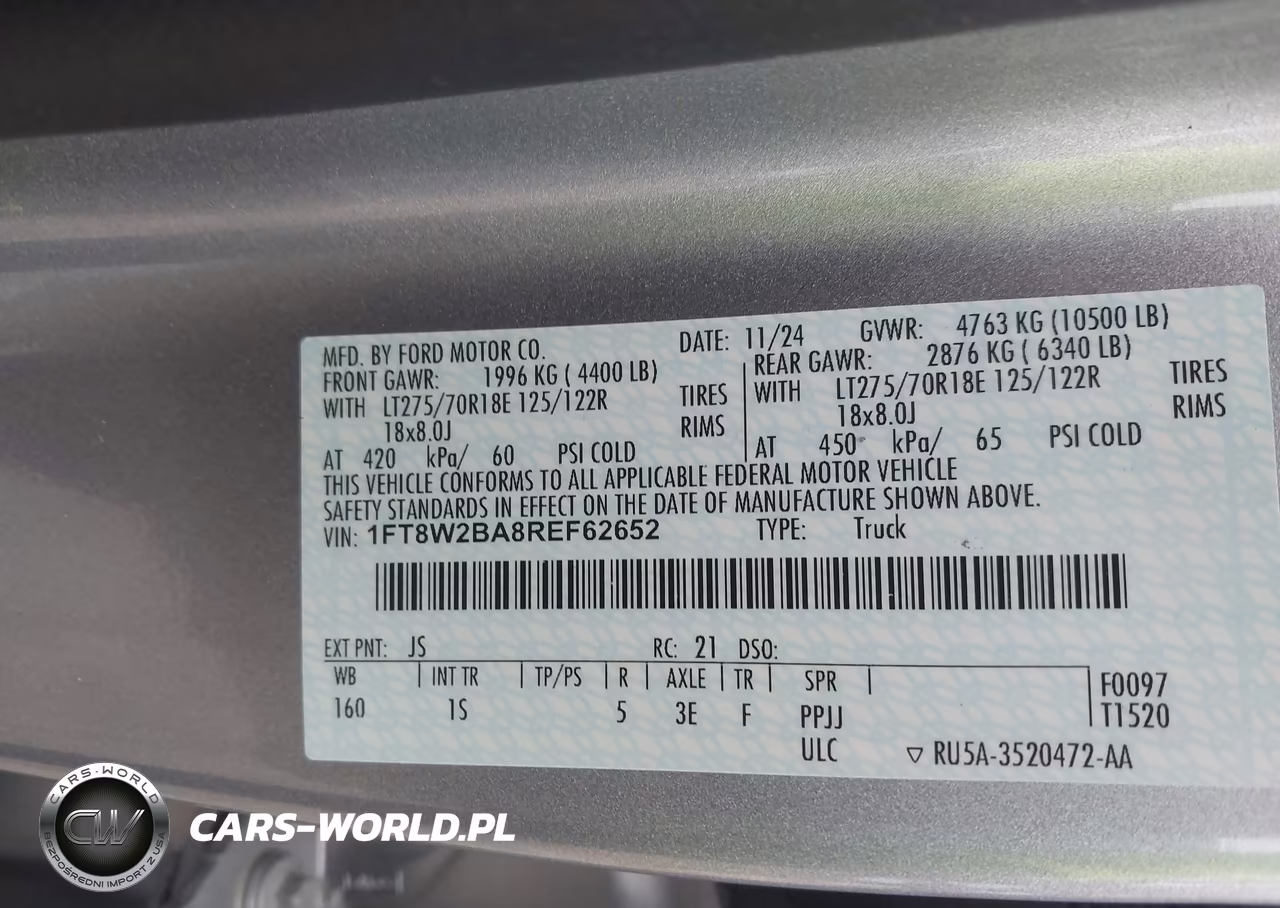 2024 Ford F-250 VIN:1FT8W2BA8REF62652 - 9