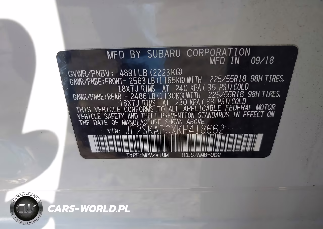 2019 Subaru Forester Sport VIN:JF2SKAPCXKH418662 - 9