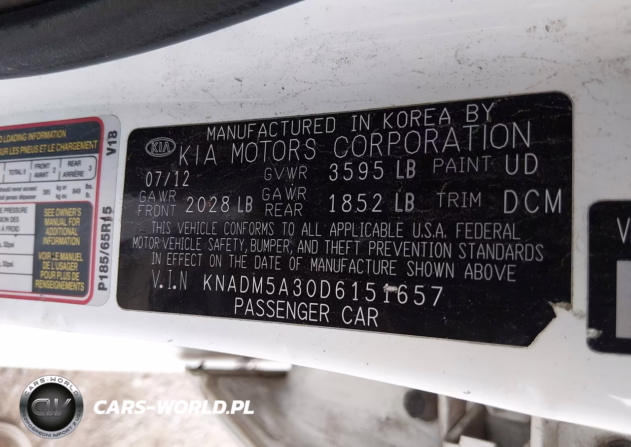 2013 Kia Rio Lx VIN:KNADM5A30D6151657 - 9