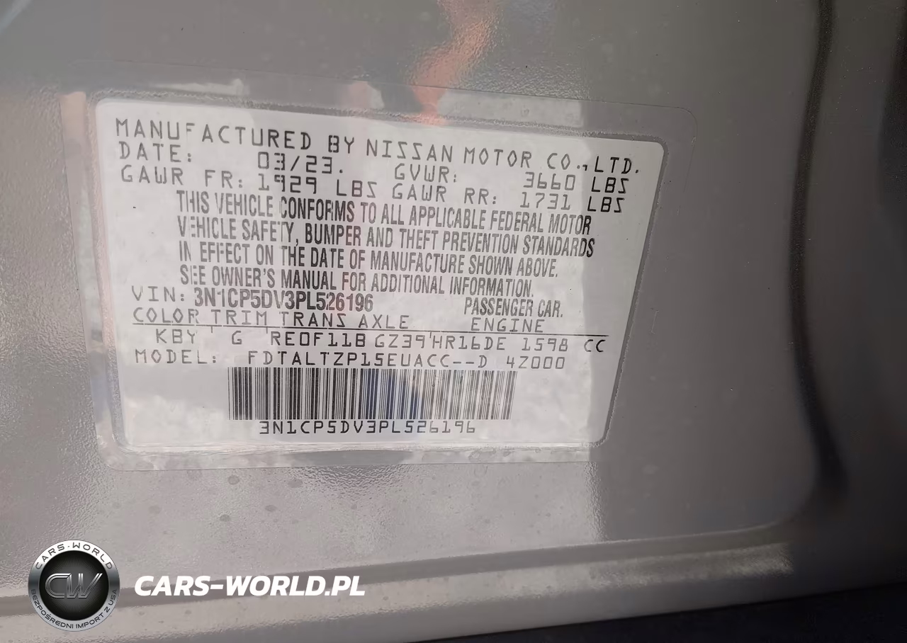 2023 Nissan Kicks Sr Xtronic Cvt VIN:3N1CP5DV3PL526196 - 9